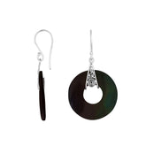 AE-1153-SHB Sterling Silver Earring With Black Shell Jewelry Bali Designs Inc